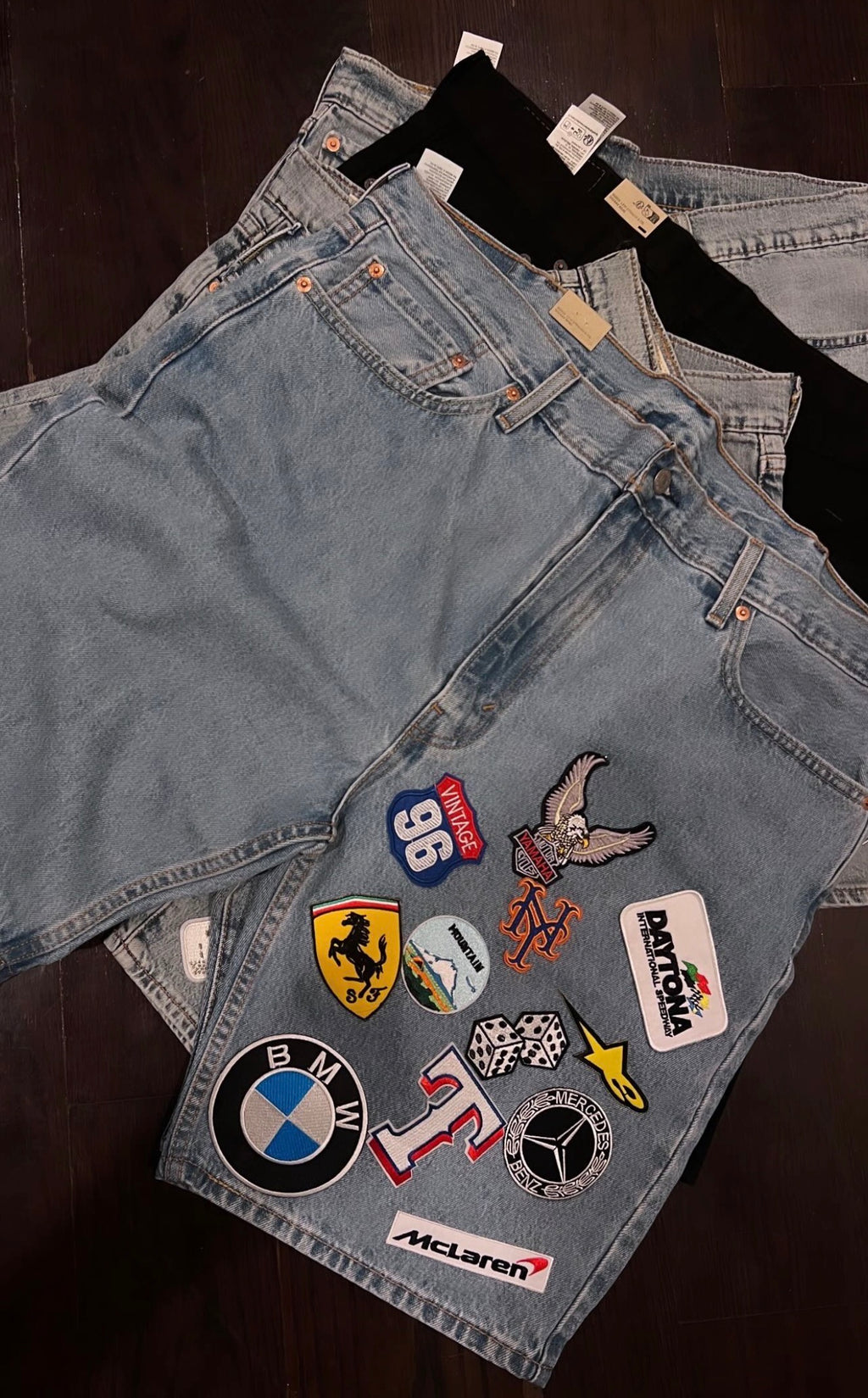 Patchwork Denim Shorts