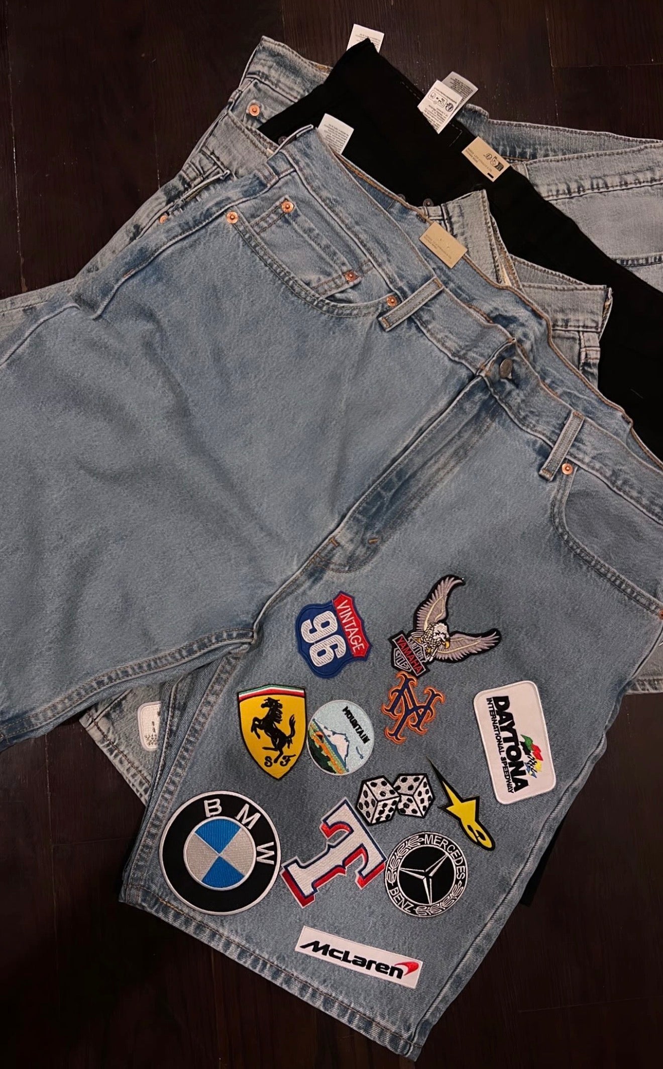 Patchwork Denim Shorts